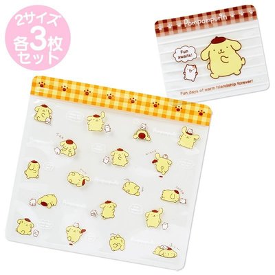 布丁狗Pompompurin3入夾鍊袋組，夾鏈袋/飾品袋/透明袋/平口袋/小物收納袋/密封袋，X射線【C254585】