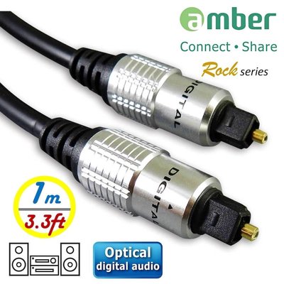 【京.音訊】amber S/PDIF Audio Cable 光纖數位音訊傳輸線Toslink 對Toslink-1M