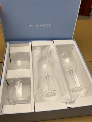 英國韋奇伍德Wedgwood水晶玻璃杯禮盒 兩只紅酒高腳杯