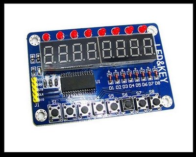 TM1638 按鍵數碼管LED顯示模組（8位元數碼管 LED 按鍵) ardiuno W1 056 [255052]