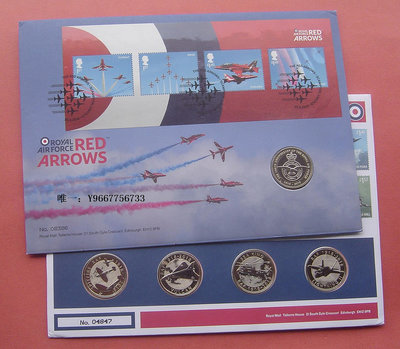 銀幣英國2018年皇家空軍歷史-2英鎊雙色紀念幣-5枚全套-官方首日封