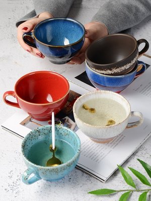 下殺 (null)出口歐美陶瓷餐具 復古美式咖啡杯辦公室水杯窯變創意牛奶杯茶杯#餐具#飲具#烘焙