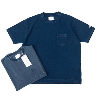 潘多拉明星同款 SODA現貨 SOGATA BASIC POCKET SS TEE W2 藍染高密度網眼短袖T恤