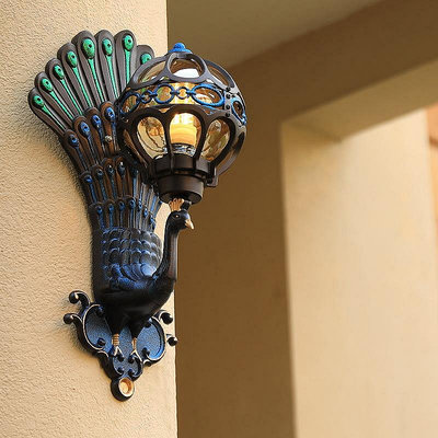創意戶外防水歐式復古壁燈客廳庭院陽台走廊過道中式LED大門壁燈