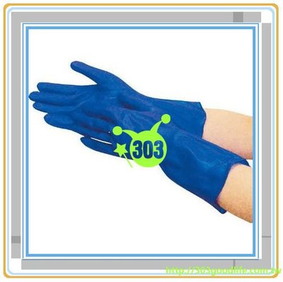 303生活雜貨館  日本製  774 洗滌/工作  橡膠手套   藍色-L  4907026077466