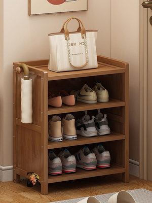 家用室內簡易鞋架兒童小型多層實木鞋子收納柜子現代簡約門口鞋柜-西瓜鈣奶