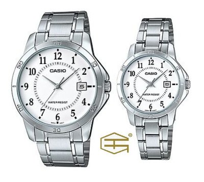 【天龜 】CASIO 簡約時尚 防水石英對錶 MTP-V004D-7B & LTP-V004D-7B