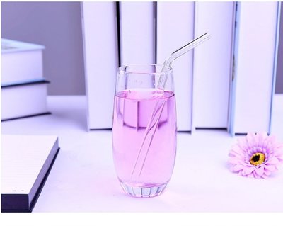 【微景小舖】玻璃吸管 耐熱 耐高溫 透明彎吸管 果汁飲料吸管 果汁牛奶彎吸管 透明彎吸管 健康環保透明吸管 循環使用吸管