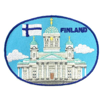 【A-ONE】芬蘭| 赫爾辛基白教堂 大教堂刺繡貼布 電繡貼 背膠補丁 外套電繡布章 貼布 布標 燙貼 徽章 肩章NO.346