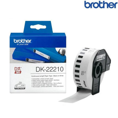 【含稅】Brother兄弟 DK-22210 連續標籤帶 白底黑字 30.48M (寬度29mm) 標籤貼紙 色帶