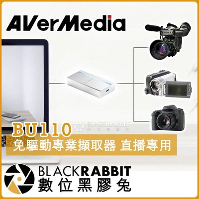 數位黑膠兔【 AVerMedia BU110 圓剛 直播專用 免驅動 影像擷取器 】網紅 直播 youtuber 擷取卡
