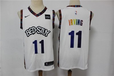 凱里·厄文(Kyrie Irving) NBA布魯克林籃網隊 熱轉印款式 2020城市版漸變字體款 球衣 白色 11號