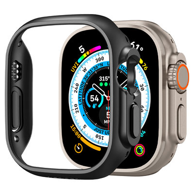 【SPIGEN】Apple Watch Ultra 49mm Thin Fit Rugged 超薄防刮 黑色 防摔保護殼