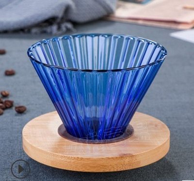 (玫瑰Rose984019賣場~2)玫瑰V60彩色咖啡玻璃濾杯(2~4人份)附竹製支撐架~耐熱150度玻璃材質.好清洗