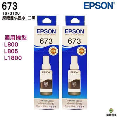 EPSON T673 T6731 T673100 二黑 原廠填充墨水 適用L800 L805 L1800