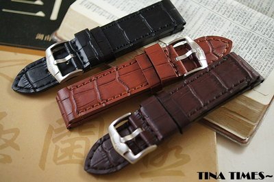 TINA TIMES~崛起 地平線_法蘭西 百年ZRC 平面直身大型牛皮錶帶 24mm 22mm 20mm法國製鱷魚紋