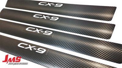 【JMS】MAZDA CX9 CX-9 2代 2017-22 門檻迎賓保護貼 不殘膠 卡夢門檻防刮貼 迎賓踏板貼膜