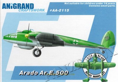 AA2115二戰德國空軍Arado Ar.E.500驅逐機1/72樹脂拼裝模型