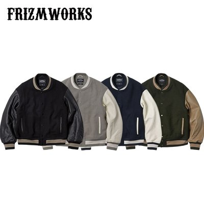 [現貨] FrizmWORKS 22 F/W Cowhide Leather Varsity Jacket 皮袖棒球外套