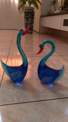 藍天鵝玻璃 擺飾