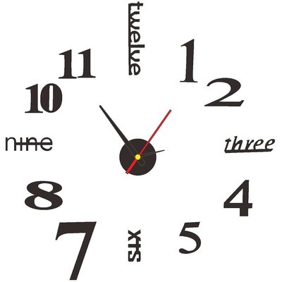 熱銷 -現貨 掛鐘客廳鐘表藝術掛表DIY個性時鐘亞克力3d立體靜音歐式數字壁鐘