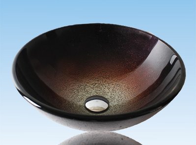 FUO衛浴:42公分 彩繪工藝 藝術強化玻璃碗公盆 (WY15033)預訂!