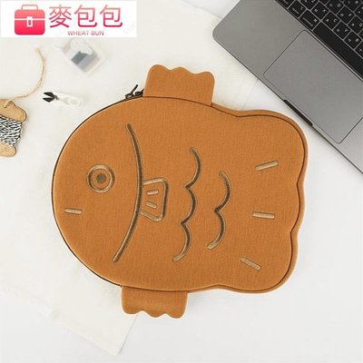 韓國丑萌可愛鯛魚燒macbook air/pro 13吋11吋筆記本電腦包 內膽包袋 IPAD平板包-麥包包