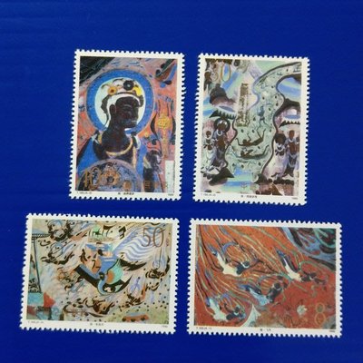 【大三元】中國大陸郵票- T150敦煌壁畫-第3組- 新票4全1套-原膠上品
