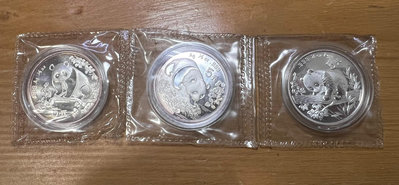 早期熊貓銀幣1/2盎司1993年1994年1995年一套3枚錢幣 收藏幣 紀念幣-25283【國際藏館】