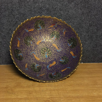 銅胎畫琺瑯碗，口徑19厘米，高7.5厘米，重545克，150 古玩 老物件 擺件【洛陽虎】665