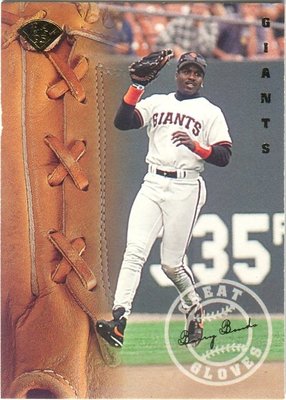 全壘打王 Barry Bonds 1995 Leaf Great Gloves 金手套卡[7]