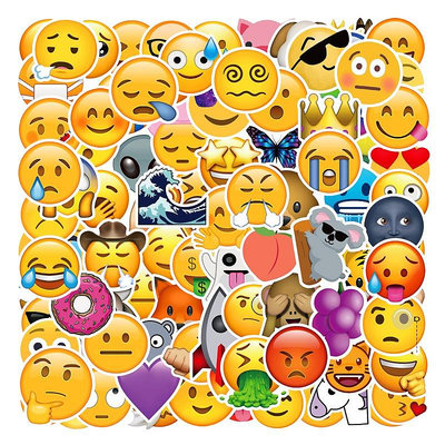 100枚 手帳貼紙 emoji 貼紙 防水貼紙 手機殼貼紙 不留膠貼紙 DIY貼紙 筆記本貼紙 ins貼紙 行李箱貼紙