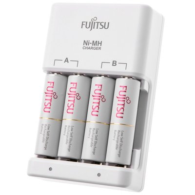 日本製造富士通公司貨原廠Fujitsu智能4槽充電電池組2000mAh 3號4入 全民新主意‧消費做公益