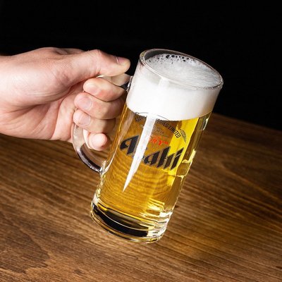 酒杯日式麒麟啤酒杯一番榨啤酒杯酒吧朝日帶把扎啤杯子日料店酒杯網紅