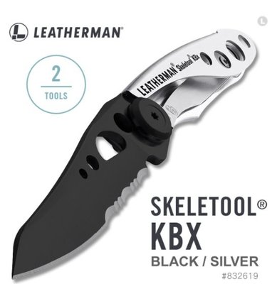 【LED Lifeway】Leatherman SKELETOOL KBX (公司貨) 黑銀款半齒半刃折刀#832619