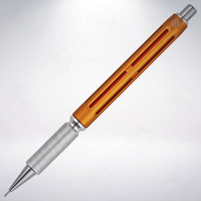 美國 Spoke 6 0.5mm 全金屬製圖滾花握位自動鉛筆: 橘色/銀色/10.0mm