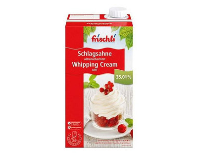 德國Frischli 原味無糖優格1L 乳脂含量3.5% /動物性鮮奶油35.1%