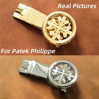 森尼3C-PATEK PHILIPPE 18 毫米 20 毫米蝴蝶扣於百達翡麗拋光玫瑰金折疊皮帶扣女士男士錶帶扣配件-品質保證
