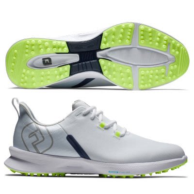 (易達高爾夫)全新原廠FOOTJOY Fuel Sport 55453 白/藍/綠色 男士 無釘 高爾夫球鞋
