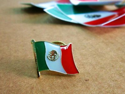 【衝浪小胖】墨西哥國旗徽章/胸章/別針/胸針/Mexico/超過50國圖案可選