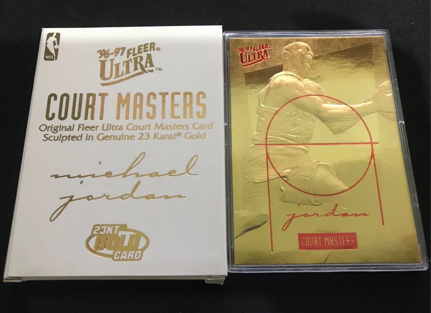 🐐1996-97 Fleer Ultra Court Masters 23KT Gold Card Michael Jordan
