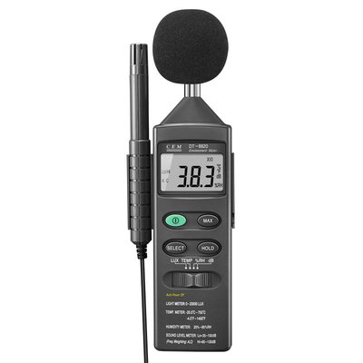 多功能環境測試儀雜訊音光照度濕度和溫度測量表CEM華盛昌DT-8820 1509V
