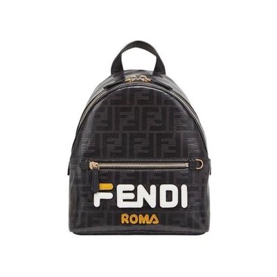 【二手】FENDI x FILA 限量合作款 FF LOGO 黑色 MINI 雙肩包 後背包