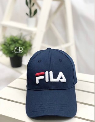 [MR.CH]FILA 基本款 雙色 大LOGO 老帽 深藍 HTR-1000-NV