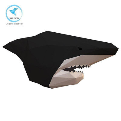 【熱賣下殺價】...萬圣節派對恐怖大白鯊面具3D立體創意個性頭套手工d