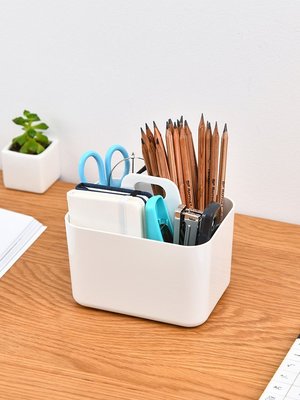 【天天百貨】桌面筆筒收納盒分格手提畫筆水彩筆鉛筆盒文具客廳茶幾雜物整理盒