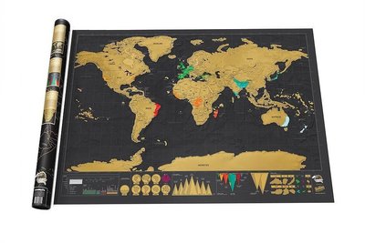刮刮地圖 世界黑金版Scratch Map World Black創意探險旅行人生炫麗好玩 裝飾生日禮物交換