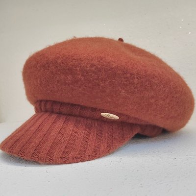 特賣-秋季新款羊毛呢保暖鴨舌帽大頭圍時尚貝雷帽2022歐美八角帽