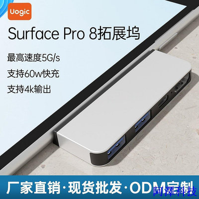 阿澤科技【現貨】適用微軟surface pro8/9擴展塢typec接口USB3.0 HDMI螢幕擴展器