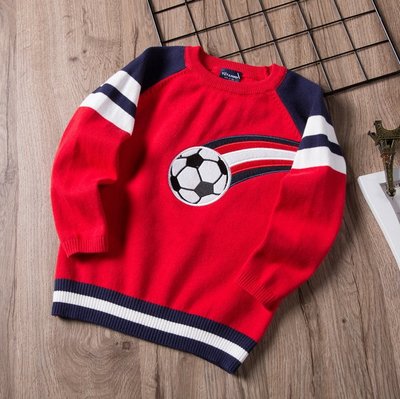 【Mr. Soar】 G269 秋季季款 韓國style童裝男童足球針織長袖上衣 現貨